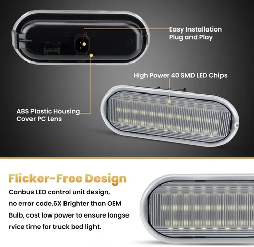 Miniatura 6 de D-Lumina luz LED para cama de camioneta con arnés de cableado compatible con Ford 2015-ACTUAL F150, 2017-ACTUAL F150 Raptor F250 F350 Super Duty