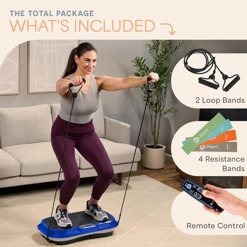 Miniatura 8 de LifePro Waver - Máquina de ejercicios con placa vibratoria – Vibración de alta intensidad para la activación muscular, plataforma vibratoria de Azul