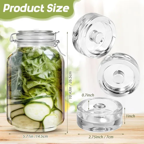 Miniatura 2 de Teenyyou Kit de fermentación de tarro de fermentación con pesos de fermentación y esclusas de aire para chucrut, verduras y otros alimentos