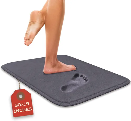 Miniatura 52 de Alfombra de baño de lujo – 1 pieza de alfombrilla de baño de espuma viscoelástica, antideslizante y ultrasuave, altamente absorbente, fácil
