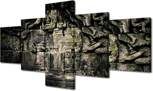 Miniatura 28 de Arte de pared con varios paneles, calendario maya, imágenes de piedra del sol, pinturas de civilización azteca sobre lienzo, sala de estar