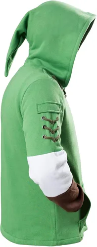 Miniatura 4 de Hibuyer Sudadera con capucha y cremallera para hombre, chaqueta de disfraz de cosplay para adultos, color verde, unisex, Halloween