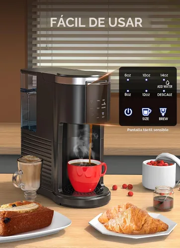 Miniatura 3 de COWSAR Cafetera comercial de una sola porción, cafetera K Cup para cápsulas y café molido, cafetera de cápsulas con tanque de agua de 40 onzas