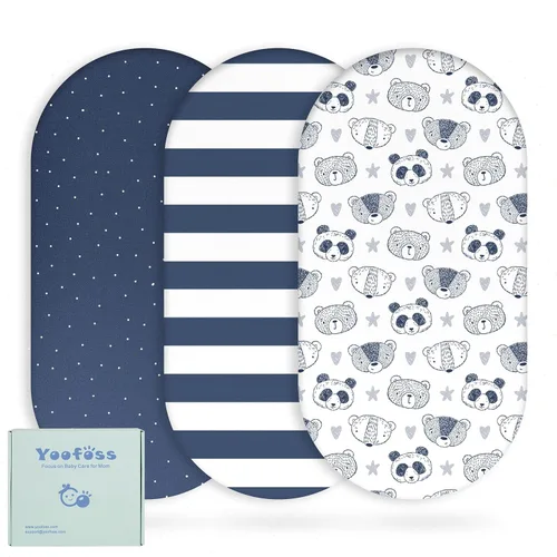 Miniatura 31 de Yoofoss Sábanas para cuna de bebé para niños y niñas, paquete de 2 sábanas bajeras para cuna estándar y colchón de niño pequeño, sábana de Zorro