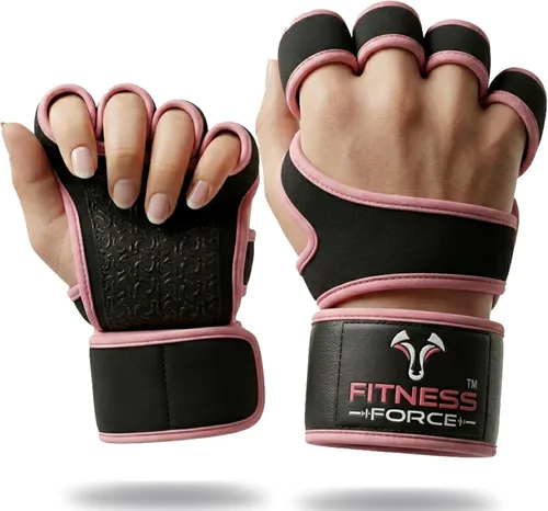 Miniatura 9 de FITNESS FORCE Ventilated Weight Lifting Workout Gloves for Men & Women Gym Gloves for Men & Women with Built-in Wrist Wraps for Men, Exercise Negro