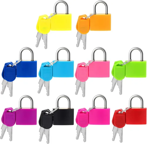 10 cerraduras de maleta con llaves, cerraduras de equipaje pequeñas con llaves, mini candado con llave para cajas, taquillas, bolsas de viaje