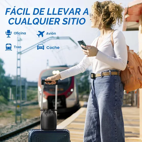 Miniatura 7 de ExploreBliss Almohada de Viaje, Almohadas de Viaje para Dormir en Avión, Almohada para el Cuello con Funda Extraíble y Cierre Ajustable, Juego