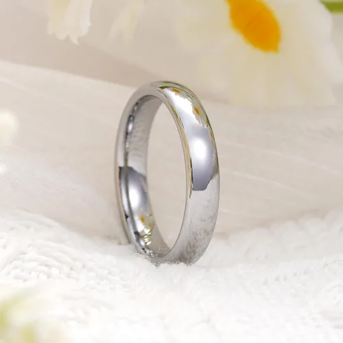 Miniatura 106 de King Will Alianza de boda de carburo de tungsteno para hombres y mujeres, anillos de promesa para parejas abovedados de alto pulido