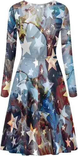 Miniatura 5 de Viewamoon Vestidos midi para mujer, vestido de manga larga para otoño, talla S-4XL