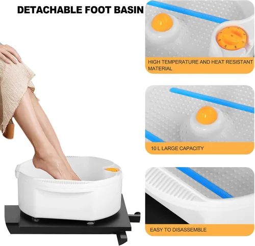 Miniatura 9 de Silla de pedicura con baño de pies de masaje de burbujas, para tecnología de uñas y baño de pies, silla de pedicura sin fontanería, rotación