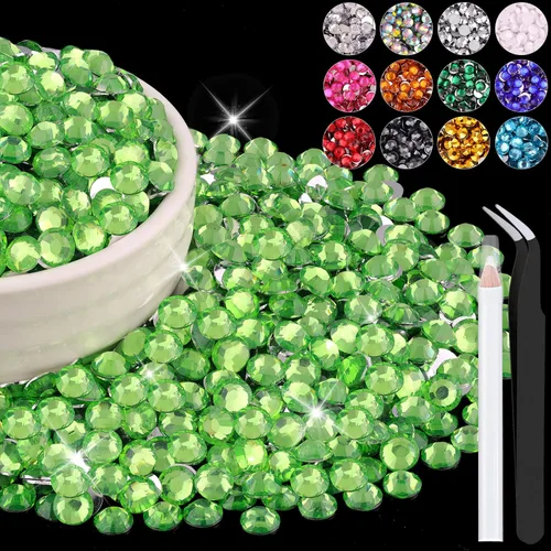 Miniatura 27 de 12000 diamantes de imitación de resina de 0.079 pulgadas a granel para manualidades (transparente), cristales deslumbrantes con parte trasera plana