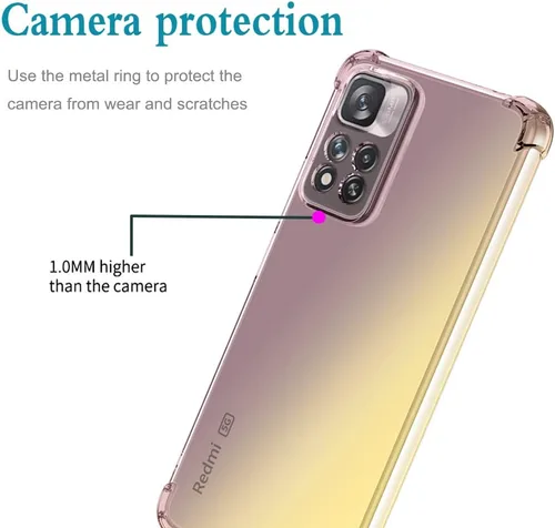 Miniatura 4 de Para Redmi Note 11 Pro/Note 11 Pro 5G/Redmi Note 11E Pro Caso, lindo gradiente transparente delgado a prueba de golpes suave flexible TPU cubierta