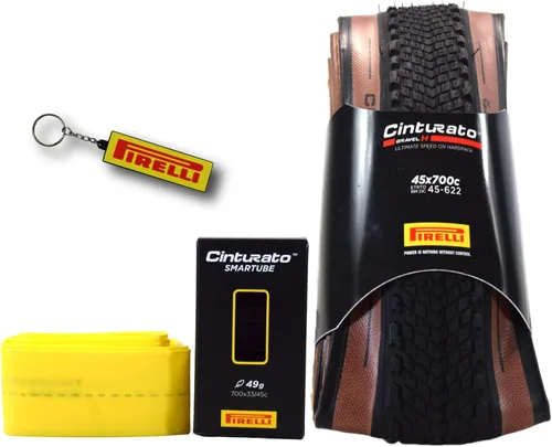 Miniatura 10 de Pirelli Cinturato Gravel H Classic 45-622 (700 x 45c) Neumático de bicicleta de grava diseñado para terreno compacto, compuesto SpeedGRIP para un