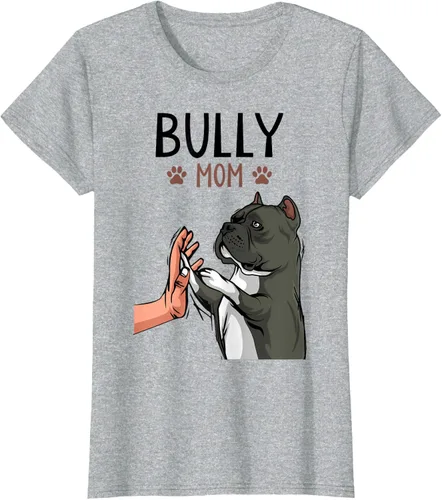 Miniatura 34 de American Bully Mom Cute Dog Mama Camiseta divertida para mujer, Blanco, S