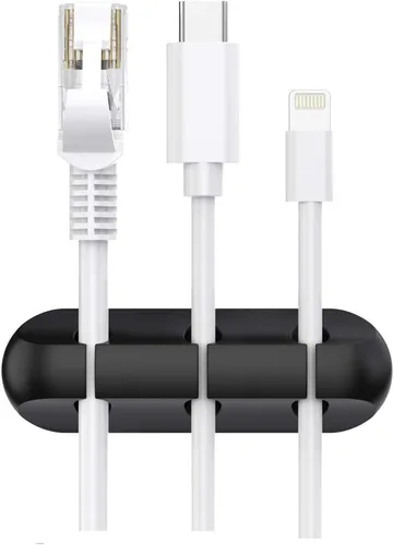 Miniatura 7 de SOULWIT Clips de soporte para cables, paquete de 3 clips organizadores de cables de silicona autoadhesivos para escritorio, cable de carga USB