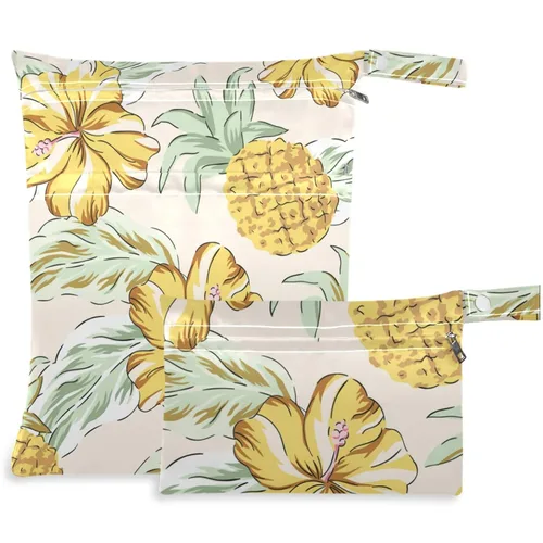 Miniatura 13 de visesunny Seta dibujada a mano, 2 bolsas húmedas con bolsillos con cremallera, lavable, reutilizable, espaciosa para viajes, playa, piscina, Multi51.