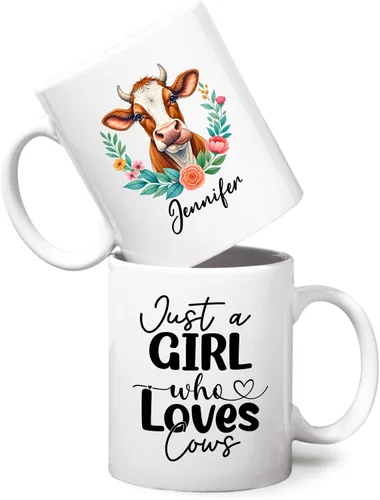 Miniatura 11 de Taza personalizada con texto en inglés "Just A Girl Who Loves Chick", tazas de cerámica con nombre personalizado para amantes del pollo, regalos