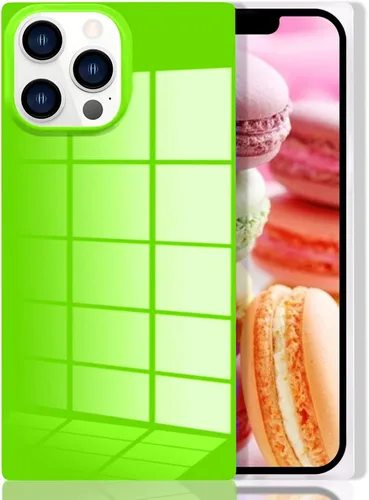Miniatura 22 de Compatible con Neon Phone Rectangle iPhone 14 Funda para mujer, diseño de lujo de fluorescencia brillante, flexible, suave, delgada, de gel de goma