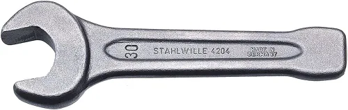 Stahlwille 42040036 4204 Llave de extremo abierto de cara llamativa, tamaño 1.417 in, acero especial para herramientas con acabado gris, forjado y