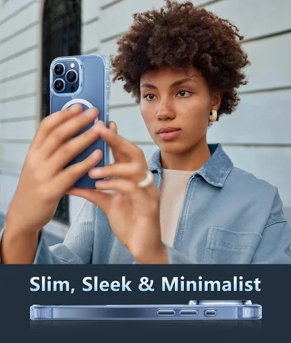 Miniatura 397 de FNTCASE Funda para iPhone 13 Pro-Max: Fundas magnéticas transparentes compatibles con Magsafe Slim anti amarillamiento protección contra caídas
