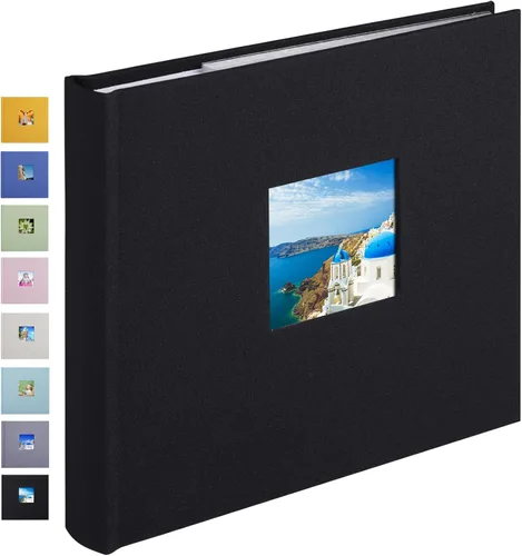Miniatura 13 de Álbum de fotos pequeño 5x7 con capacidad para 50 fotos verticales con bolsillos de notas adhesivas, mini álbum de fotos con tapa de lino 5x7 con Gris