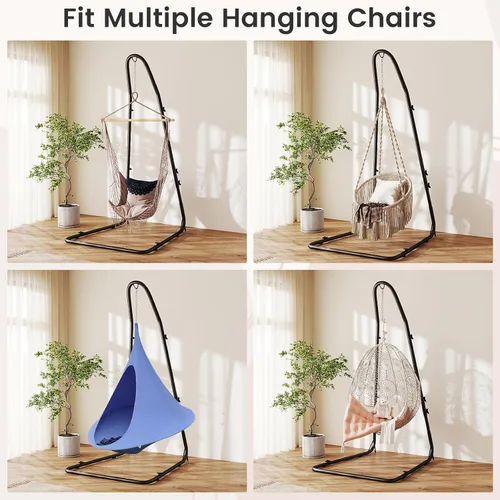 Miniatura 6 de Giantex - Soporte para silla de hamaca ajustable de acero macizo para sillas y columpios, altura ajustable de 78.0 in a 8.5 in