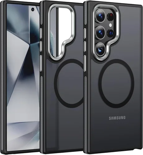 JAME Funda para Samsung Galaxy S24 Ultra, [Compatible con MagSafe] [Protección de Grado Militar] [Agarre Antideslizante] Magnífico Bisel Protector