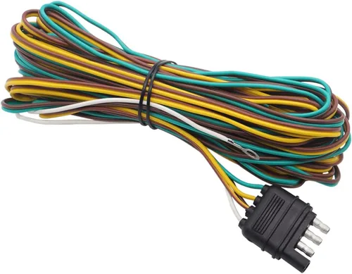 Miniatura 10 de Arnés de cableado de remolque plano de 5 vías y 5 puntas de 22 pulgadas, cable de extensión de conector macho de 5 pines, arnés de cableado de luz