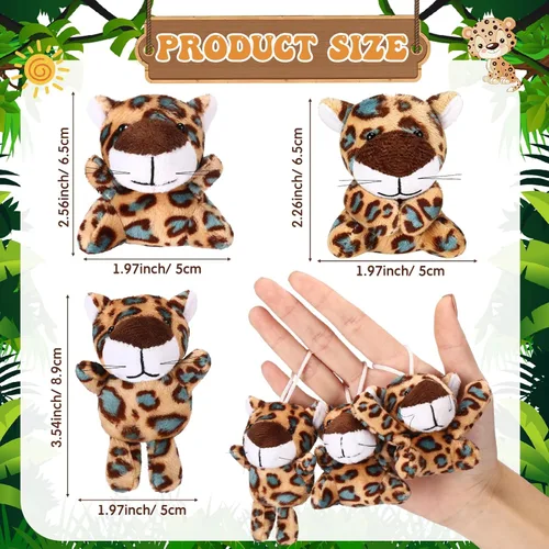 Miniatura 2 de Zhanmai 100 piezas de juguetes de peluche de guepardo a granel, lindo llavero de peluche de guepardo pequeño, recuerdos de fiesta, rellenos