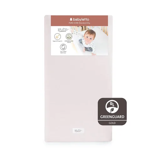 Miniatura 3 de babylettoColchón de cuna de núcleo puro Babyletto, cubierta a prueba de agua seca, 2 etapas, GreenGuard Gold Certified