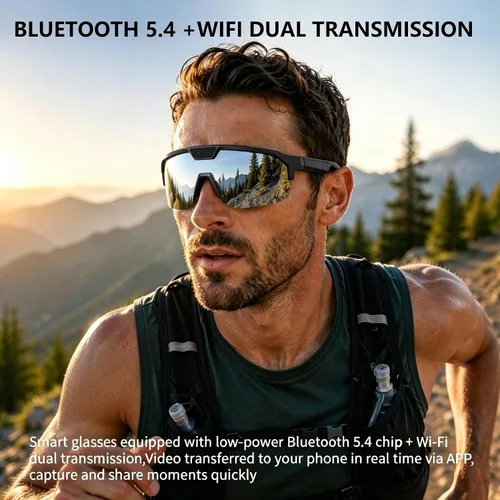 Miniatura 6 de Lentes inteligentes con inteligencia artificial con cámara, gafas de grabación de video con antivibración, gafas de sol inteligentes con Bluetooth