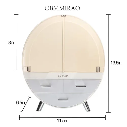 Miniatura 3 de Elegante caja organizadora de maquillaje a prueba de polvo, organizador de cosméticos mediano impermeable con cajones para cuidado de la piel