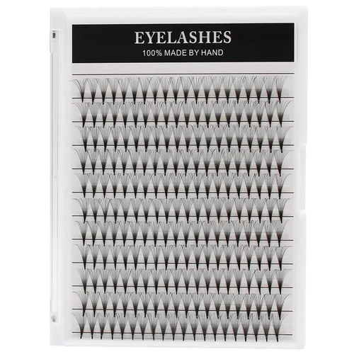 Miniatura 8 de 220 extensiones de pestañas postizas de volumen de tallo largo 14D con abanico ancho, base fina, pestañas postizas individuales largas naturales