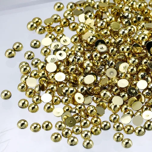 Miniatura 69 de 1500 PIEZAS 4mm Perlas Blancas de Media Parte Plana para Manualidades Joyería Álbum de Recortes Decoración de Uñas, Perlas de Parte Plana para Blanco