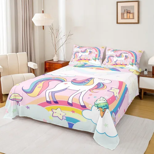 Miniatura 29 de Juego de sábanas de dibujos animados para niños, tamaño King, bonito juego de ropa de cama de esquí de animales árticos, decoración de habitación