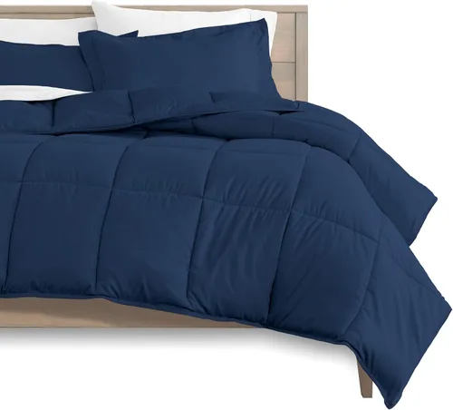Miniatura 10 de Edredón de cama de tamaño grande para todas las estaciones, relleno de edredón acolchado alternativo con pestañas de esquina, cálido para invierno
