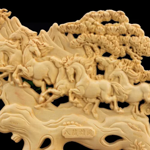 Miniatura 5 de Adornos de estatua de ocho caballos, decoración de oficina en casa, estilo chino, arte asiático, escultura de caballo al éxito, decoración de Feng