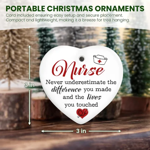 Miniatura 3 de GEEMBI Regalos de Navidad para Enfermeras Mujeres - Adornos Navideños Cerámicos 2025 para Decoración de Árbol - Regalos de Agradecimiento