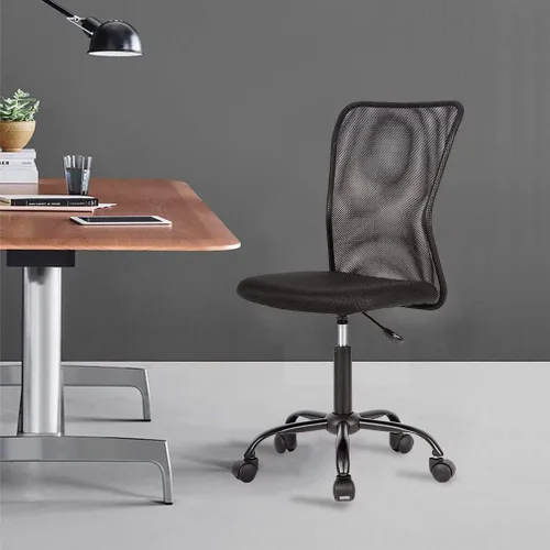 Miniatura 7 de Silla de oficina de malla con soporte lumbar, silla de escritorio ergonómica, moderna, negra