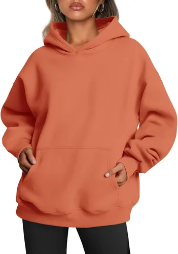Miniatura 85 de Trendy Queen - Sudaderas extragrandes con capucha para mujer, suéteres de manga larga, sin botones, de vellón, de otoño, ropa de invierno