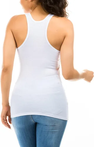 Miniatura 3 de Camisetas sin mangas de algodón acanalado con espalda cruzada para mujer, camisetas básicas de entrenamiento atlético, camisetas sin mangas