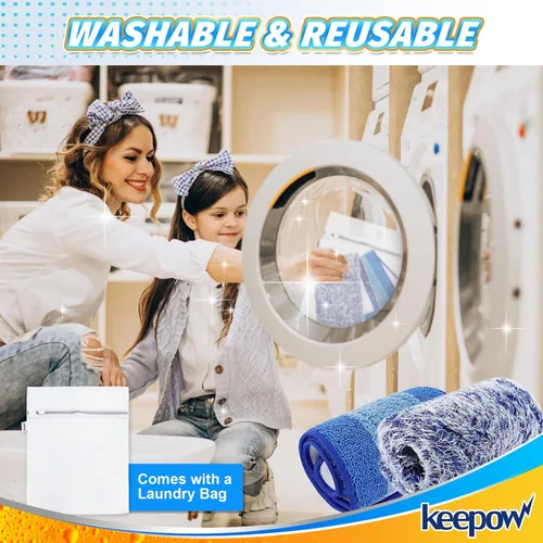 Miniatura 3 de KEEPOW Almohadilla de limpieza de microfibra de 18 pulgadas, almohadillas de repuesto para mopa para pisos de madera dura, almohadillas