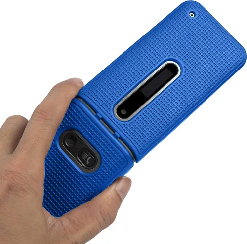 Miniatura 3 de Nakedcellphone Funda para LG Classic Flip, [Cobalt Blue] Carcasa rígida a presión [textura de rejilla] para LG Classic Flip Phone L125DL Azul