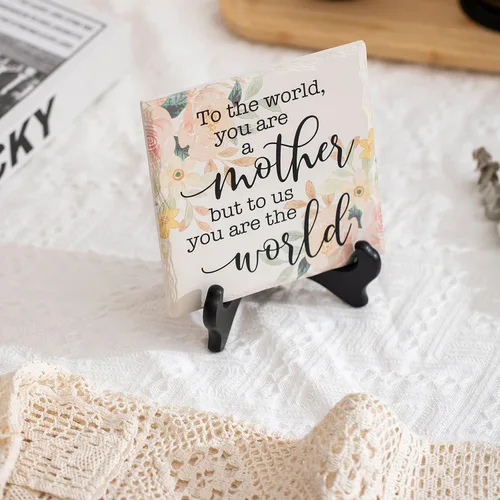 Miniatura 3 de LukieJac Regalo para el día de la madre para la mejor mamá del mundo, placa de cerámica de 6 pulgadas y 6 pulgadas, regalo de hijo, hija, suegra