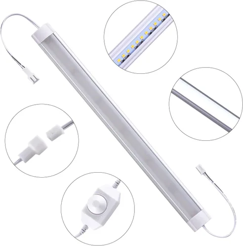 Miniatura 2 de LABOREDUCER Enchufe de iluminación para debajo del gabinete, blanco frío, 6000 K, paquete de 6 luces LED de 11 pulgadas para debajo del gabinete