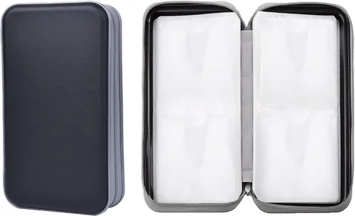 Miniatura 7 de UENTIP Funda para CD, capacidad para 96 CD, de plástico duro, cartera protectora para CD/DVD, para coche, hogar, viajes (96, negro) CD DVD