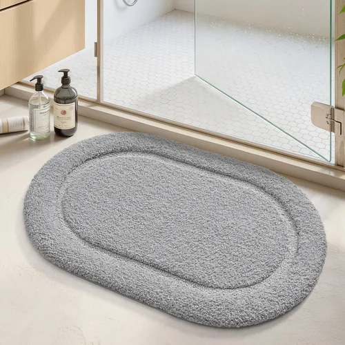 Miniatura 15 de Color&Geometry Alfombra de baño pequeña color beige de 15 x 23 pulgadas, antideslizante, absorbente, suave, lavable, tapete de baño grueso, tapete