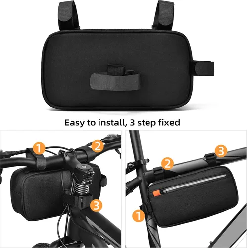 Miniatura 6 de Bolsa de Manillar de Bicicleta Profesional Impermeable Bolsa Frontal de Barra Transversal de Bicicleta Cesta de Bicicleta Bolsas de Marco