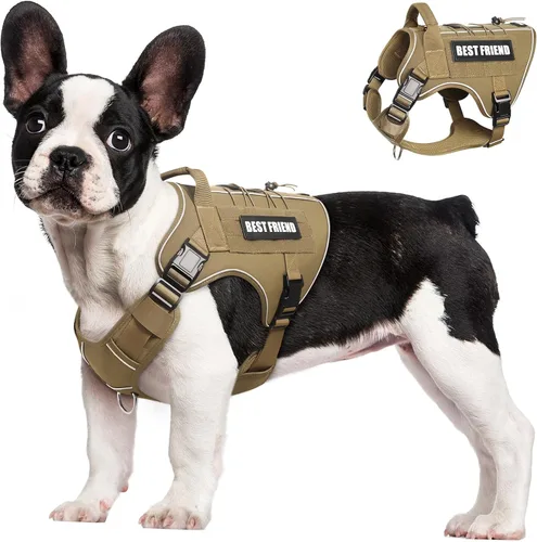 Miniatura 25 de Arnés Táctico para Perros Talla Pequeña, Sin Tirones Chaleco Militar para Perros con Asa, Arnés Reflectante de Servicio Pesado para Mascotas