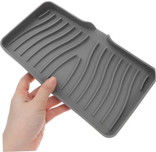 Miniatura 2 de Jabonera de silicona y soporte de esponja para fregadero de cocina y ducha, bandeja de jabón autodrenante para una fácil limpieza y organización